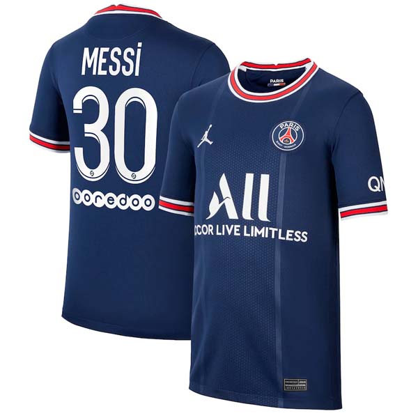Camiseta Paris Saint Germain NO.30 Messi 1ª Kit 2021 2022 Azul